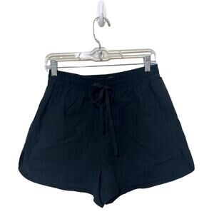 Madewell Shorts Women Small Black Cotton Elastic-Waist 100% Cotton Summer NWT